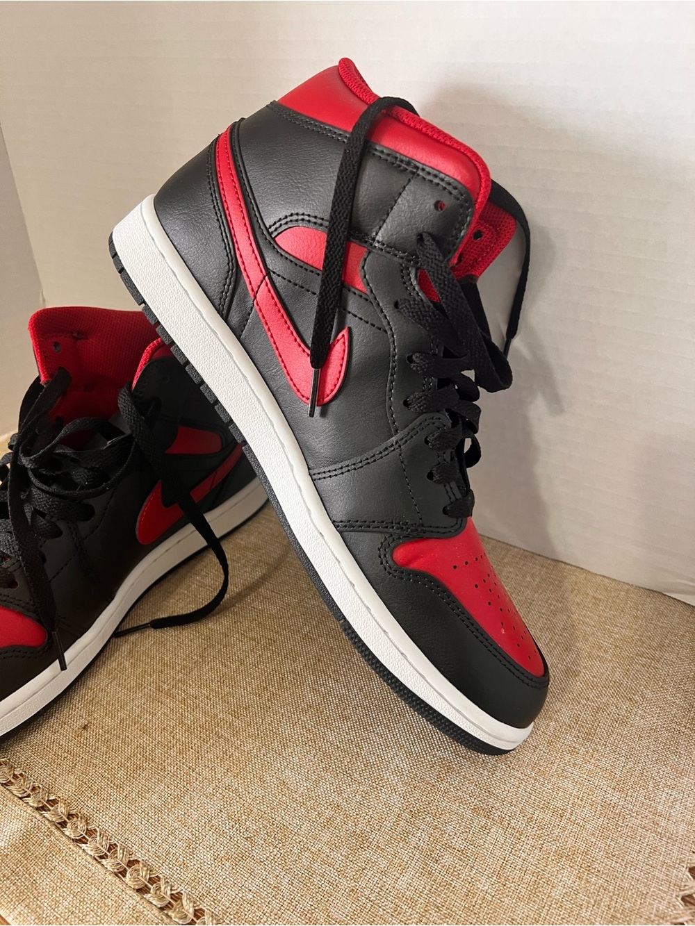 Red and Black Jordan Mid 1. Size 10.5 - Picture 2 of 5